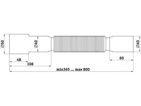 Гофрированная трубка для сифона ANI-PLAST d40/50 мм (K 406) | Гибкая, универсальная | Зображення 1