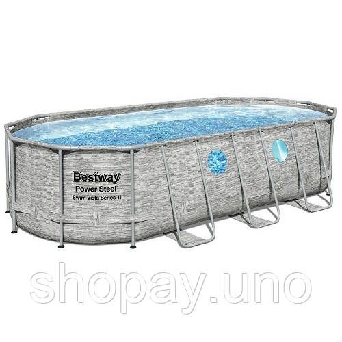 Семейный овальный каркасный бассейн Bestway 56716 549х274х122 см с фильтром и лестницей на 13420 л