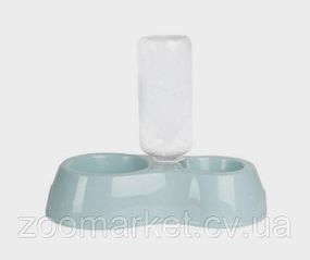 Автоматичная миска-поїлка для тварин з клапаном, Pet Feeder, 2 миски + пляшка, 1 шт