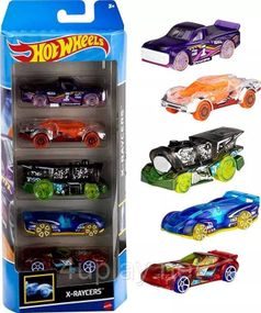 Hot Wheels X-Raycers Хот Вилс Прозрачные гонщики Подарочный набор из 5-ти машинок