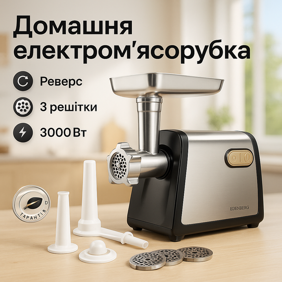 Електрична м'ясорубка нержавіюча, М'ясорубка 2000 Вт 'електрична для їдальні KG-92
