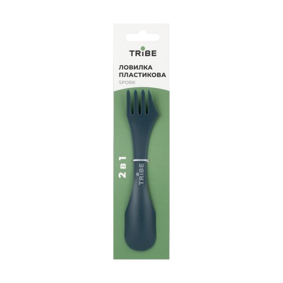 Ловилка Tribe Spork пластикова бірюзова, туристична ложка-виделка трайб легка для походу та риболовлі | Зображення 5