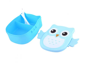 Харчовий контейнер для ланчу з ложечкою "Сова" Блакитний