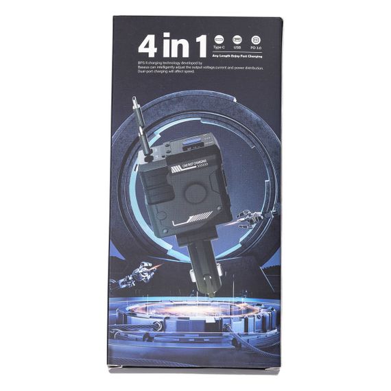 Автомобільний зарядний пристрій MECHA з висувними кабелями та портами USB/Type-C Рожевий HP-A1P | Зображення 7