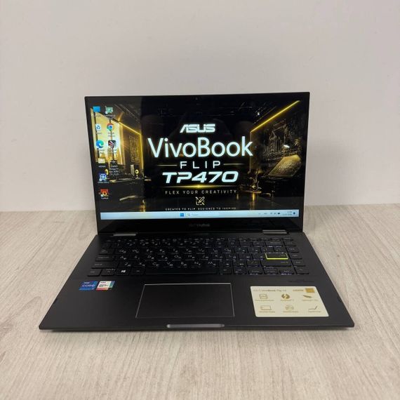 Ноутбук-трансформер ASUS VivoBook Flip 14 TP470EZ / 14" (1920×1080) IPS Touch / Intel Core i7-1165G7 (4 (8) ядра по 2.8 - 4.7 GHz) / 16 GB DDR4 / 512 GB SSD / Intel Iris Xe Graphics / WebCam б/в | Зображення 1