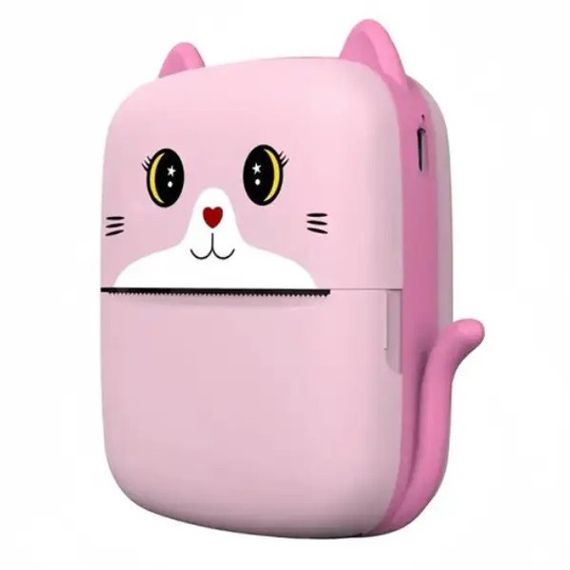 Портативний дитячий термопринтер з Bluetooth A8 Cat міні принтер для телефону Pink | Зображення 1