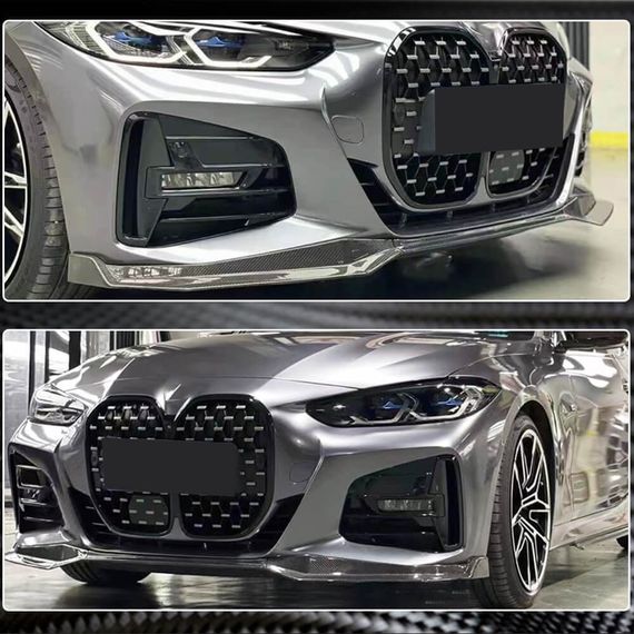 Накладка на передній бампер Lip V1 (для G22/G23 M-Sport, Карбон) для BMW 4 серія G22/23/26 2020- рр | Зображення 3