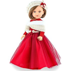 Большая Испанская Виниловая Кукла Marina & Pau Девочка Natalie с Волосами в Пышном Платье 40 см