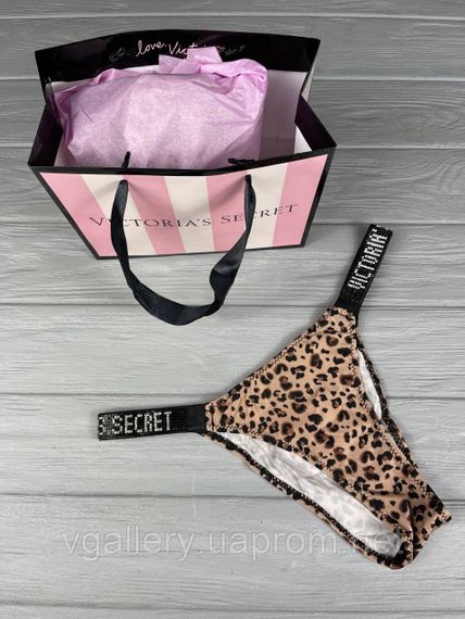 Жіночі трусики Ріорана Victoria's Secret зі стразами, танга Вікторія Сікрет зі стразами XL, Леопардовий | Зображення 1