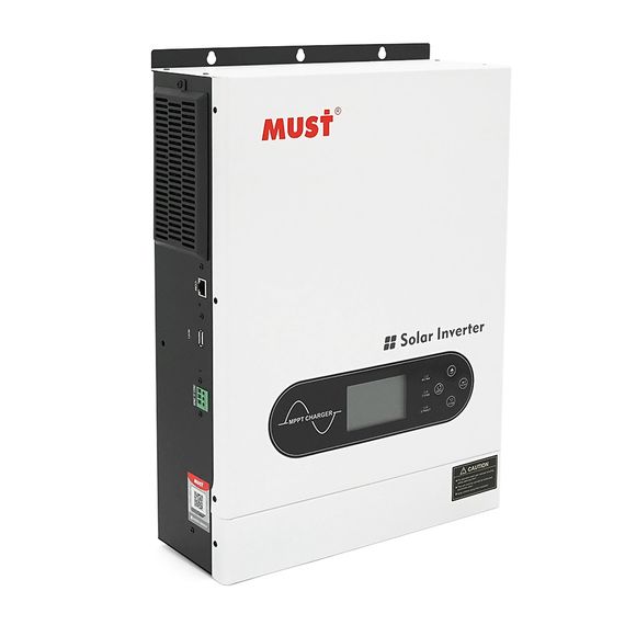 Гібридний інвертор MUST PV18-3624ECO, 3600W, 24V, струм заряду 60A, 170-280V, MPPT (100А, 30-320 Vdc), 318×454×122.5 мм. 7.8 кг.