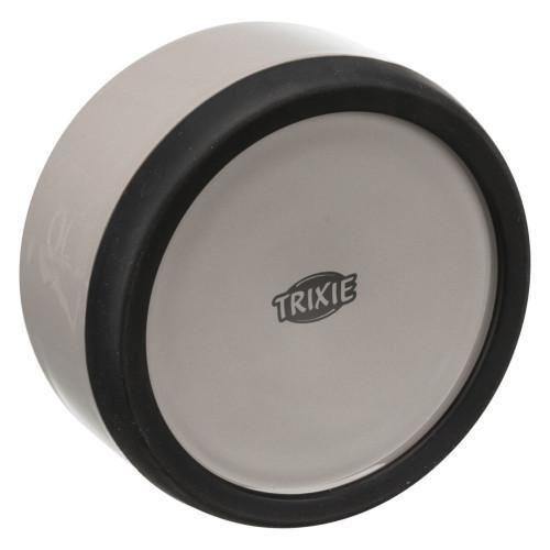 Миска для собак Trixie керамическая с резиновым основанием, серая, 0,4 л, 12 см | Зображення 1