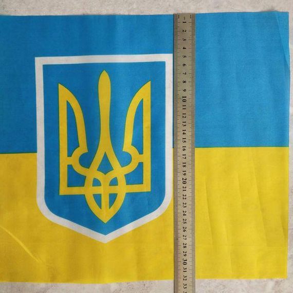 Прапор України з тризубом, 32х44 см автомобільний | Зображення 3