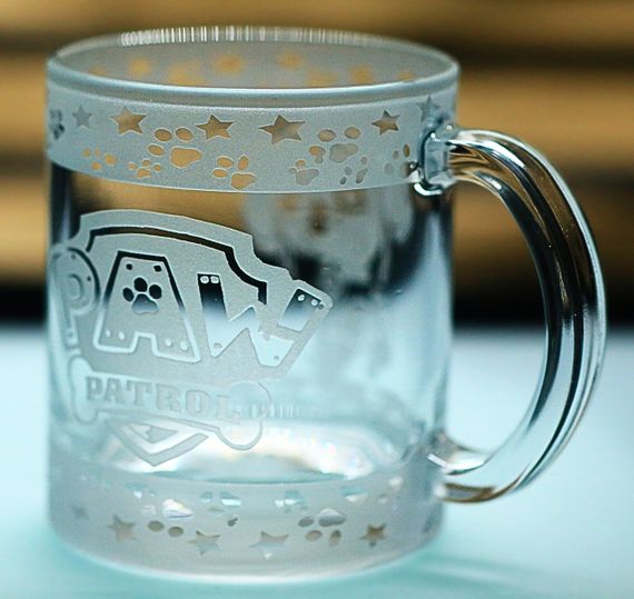 Детская стеклянная чашка-кружка 320 мл с гравировкой Щенячий патруль Скай | Зображення 4