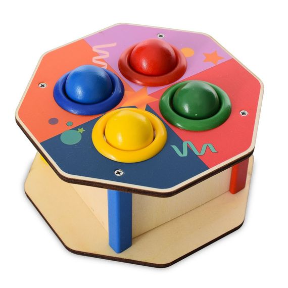 Дерев'яна іграшка стукачка "Шестигранник" MD 1682F, молоток