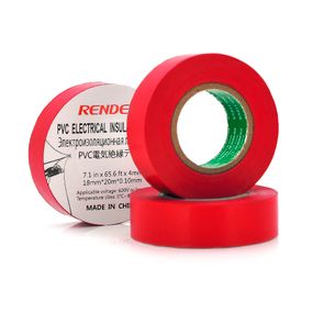 Ізолента RENDER 0,10 мм*18 мм*20 м (червона), temp:-10+80°С, 2000V, розтяж-180%, міцність 20Н/см, Агдезія 0,42кг/25мм, 10 шт. в