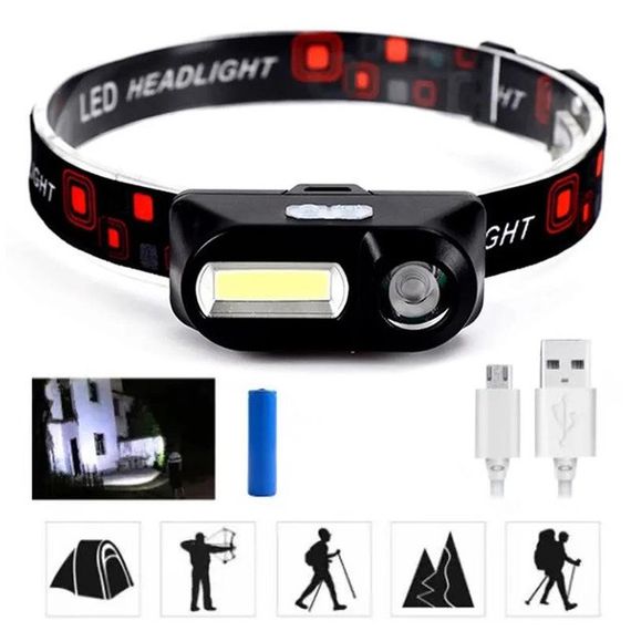 Сверхмощный налобный фонарь Bailong BL-1801A, Налобный фонарик с usb зарядкой, Фонарик TZ-274 на голову | Зображення 6