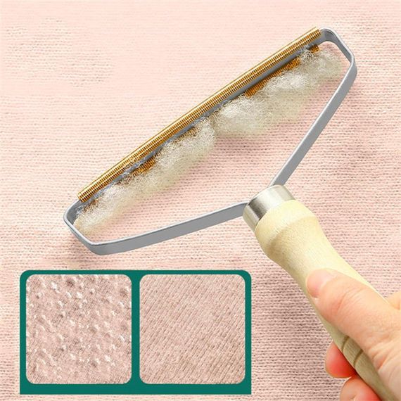 Щетка скребок для чистки одежды от шерсти, 17,5x13,5см / Двусторонняя щетка-бритва для удаления катышков с | Зображення 1