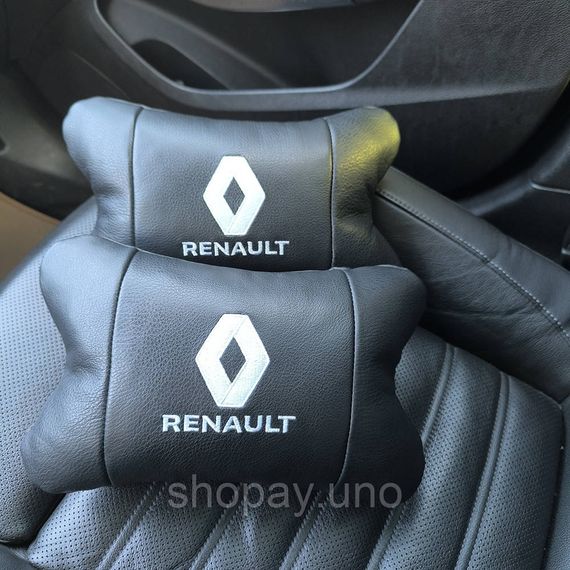 Автоподушки с логотипом Renault Рено, Автоподушка подарок, Подушка под шею с логотипом EH-48 | Зображення 1