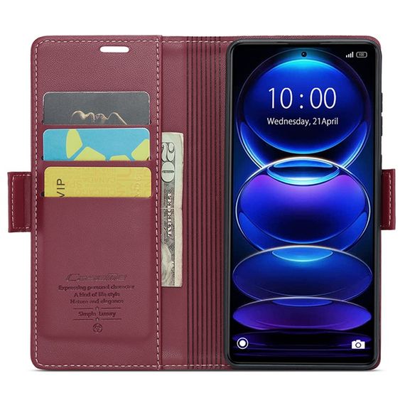 Кожаный чехол-книжка Retro Case для Xiaomi Redmi Note 12 Pro 5G / Poco X5 Pro цвет Красный | Зображення 1