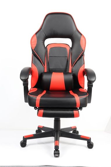 Кресло геймерское Goodwin Parker blackred с подставкой | Зображення 1