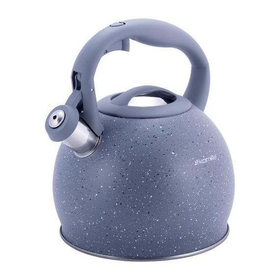 Чайник Kamille Whistling Kettle 3л з нержавіючої сталі зі свистком, сірий мармур