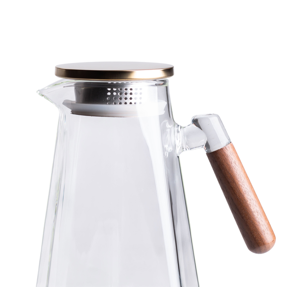 Заварник скляний для чаю 2 л Чайник для заварювання з ручкою прозорий HP-34-32 | Зображення 4