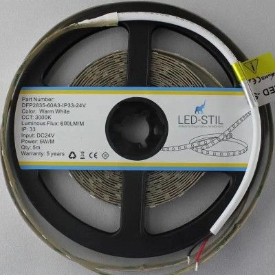 Светодиодная лента LED-STIL 3000K 6 Вт/м 2835 60 діодів IP33 24 Вольта 550 lm (DFP2835-60A3-IP33-24V) - Топ | Зображення 2