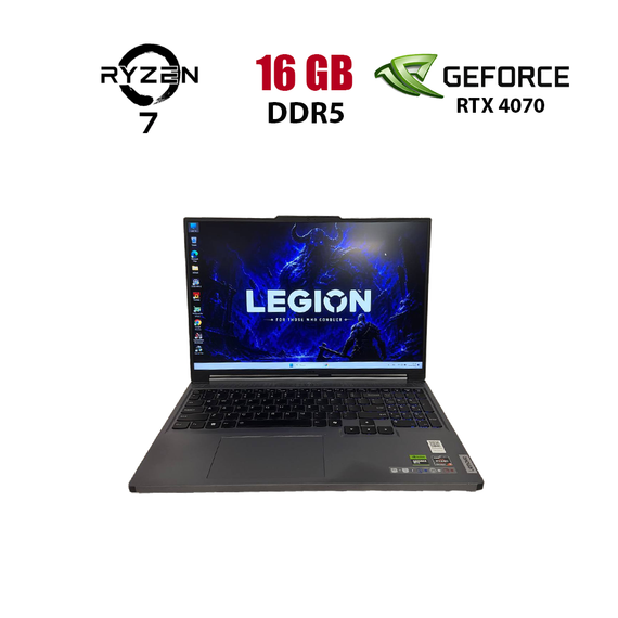 Игровой ноутбук Б-класс Lenovo Legion Slim 5 16ARP9 / 16" (2560x1600) IPS / AMD Ryzen 7 7435HS (8 (16) ядер по 3.1 - 4.5 GHz) / 16 GB DDR5 / 512 GB SSD / nVidia GeForce RTX 4070, 8 GB GDDR6, 128-bit / WebCam б/у