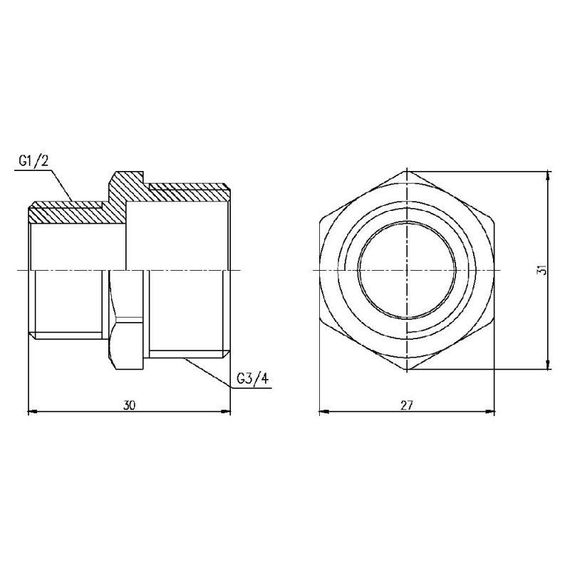 Ніпель редукційний Thermo Alliance Forte 1/2"х3/4" SF3592015 | Зображення 1