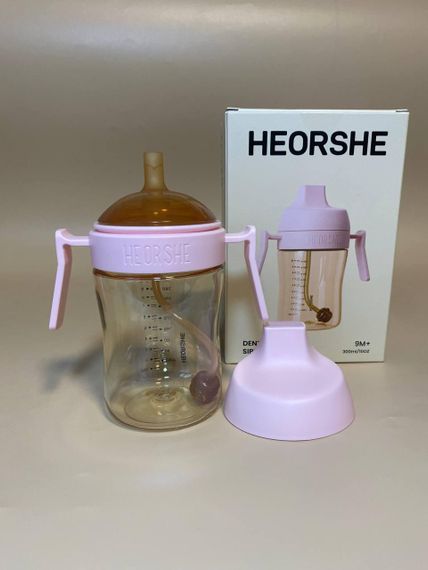 Поїльник дитячий HEORSHE 300 мл Рожевий | Зображення 1