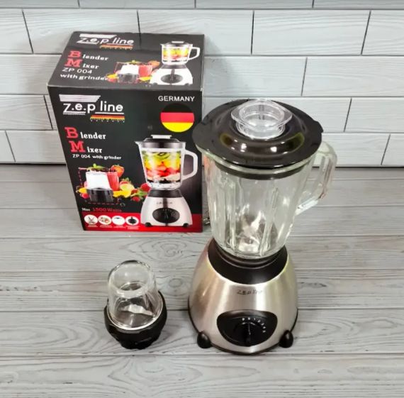 Блендер 1500W побутовий кухонний стаціонарний 1,5л з кавомолкою Zepline ZP-004 | Зображення 6
