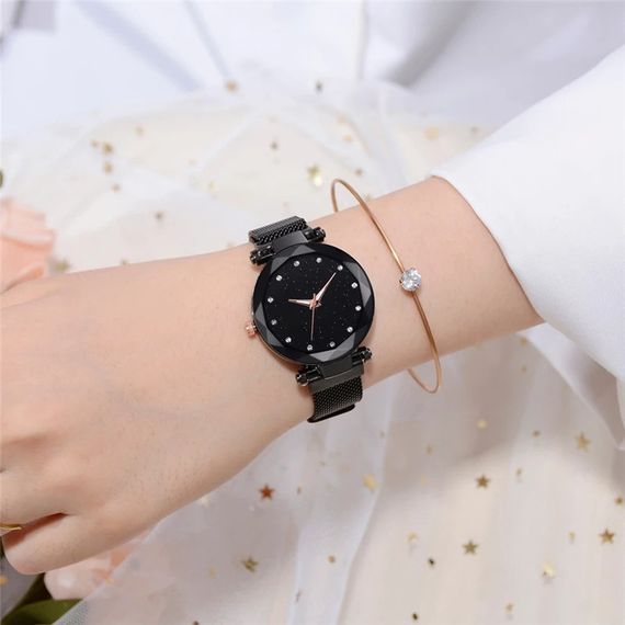 Жіночий годинник Starry Sky Watch на магнітній застібці Чорний | Зображення 2