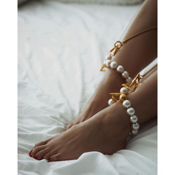 Поножи с позолотой UPKO Moist Eyes жемчужные sexstyle