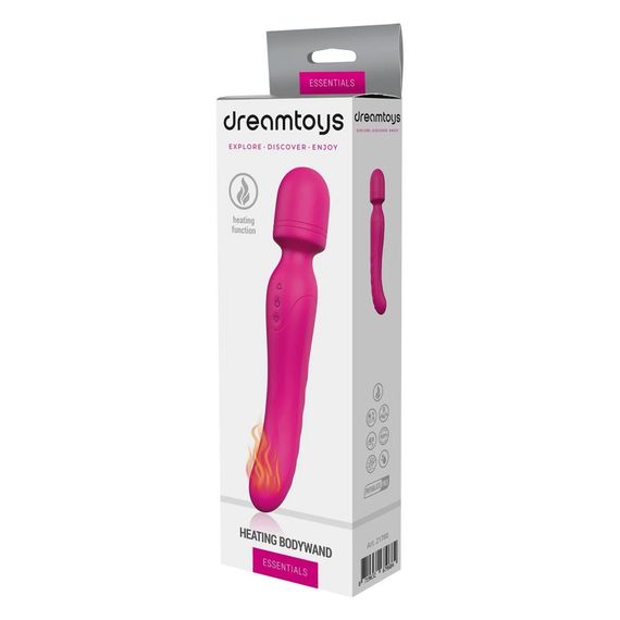 Вибратор-микрофон с подогревом Dream Toys Essentials Heating Bodywand, розовый, 23 × 3,6 см Sex Aura | Зображення 1