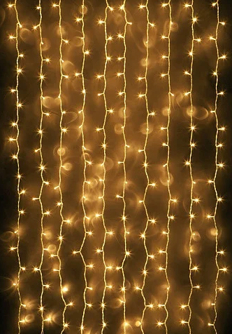 Гирлянда водопад 320 LED 5mm 3м/2м теплый цвет на прозрачном проводе | Зображення 2