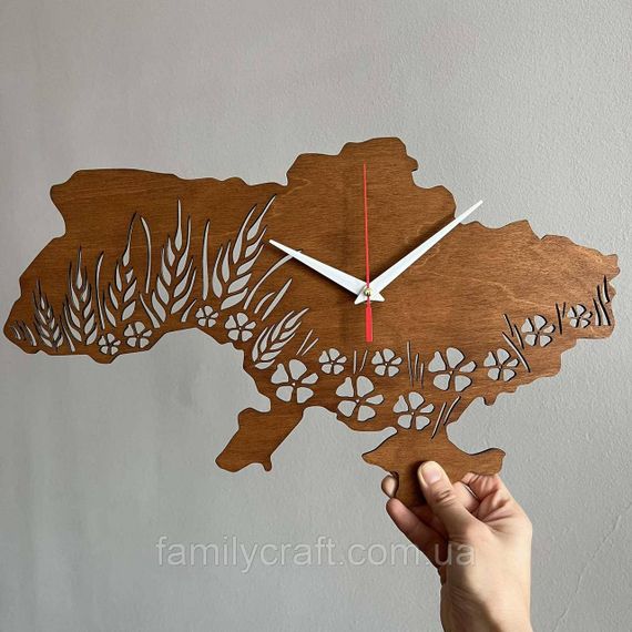 Настінний годинник Карта України з фанери Патріотичний дерев'яний годинник | Зображення 6