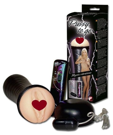 Мастурбатор PUSSY TO GO з віброяйцем Sex Aura