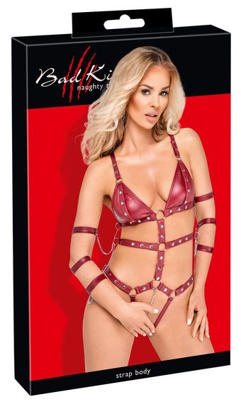 Боді - 2480514 Bad Kitty Strap Body, red - XL sexstyle