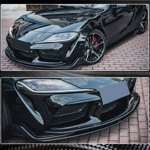 Накладка на передній бампер Lip V2 (Карбон) для Toyota Supra 2019- рр | Зображення 8