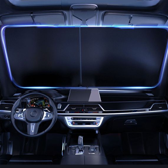 Солнцезащитная шторка на лобовое стекло (комплект из 2 шт) (1.35x0.7m) Black | Зображення 2