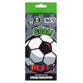 Набір кольорових олівців YES Football 290787 24 кольори 12 шт