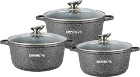 Набор кастрюль Empire Грей EM-7344 6 предметов серый
