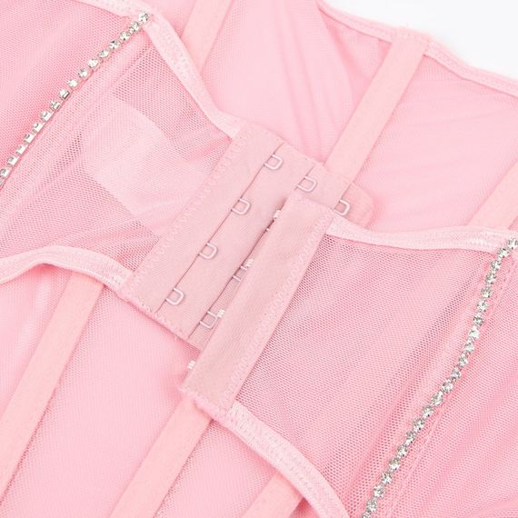 Сексуальний рожевий комплект Star Night з декоративними стразами та ланцюжками, M Sex Aura | Зображення 6