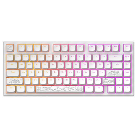 Клавіатура Dark Project ALU81 Terra Nostra PBT RGB Mech G3MS Moonstone White (DPKB_NOSTRA_81_ANSI_WHITE_UA) | Зображення 1