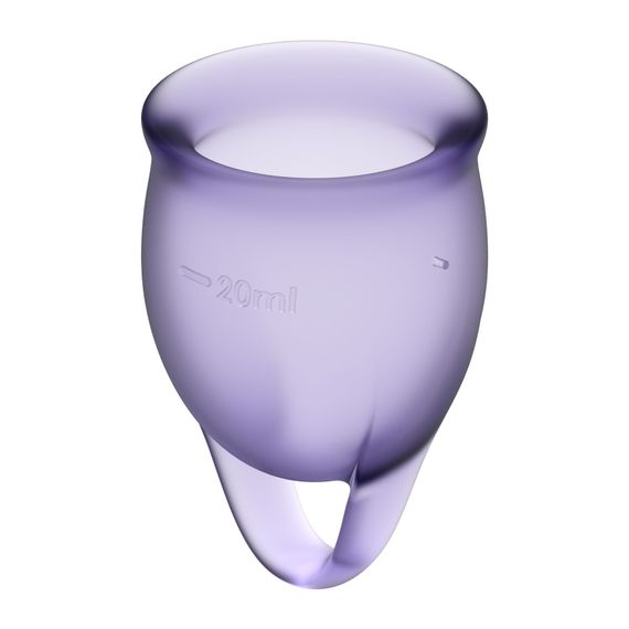 Набір менструальних чаш Satisfyer Feel Confident (lila), 15мл та 20мл, мішечок для зберігання | Зображення 1