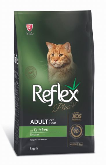 Корм Reflex Plus Cat Adult Chicken сухой с курицей для взрослых котов 8 кг