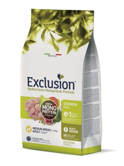Сухий корм для дорослих собак середніх порід Exclusion Adult Chicken Medium Breed з куркою, 3 кг