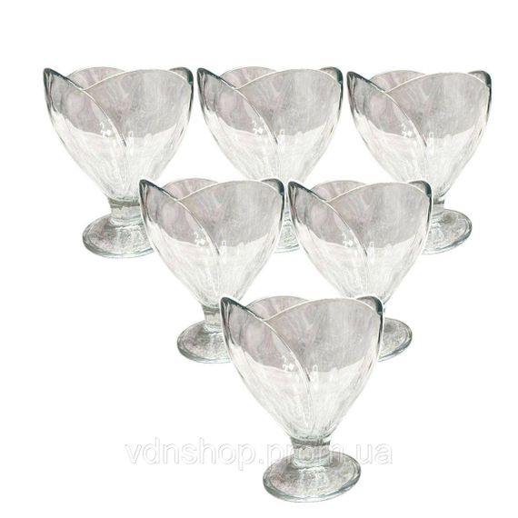 Набір креманок на ніжці 6 шт креманки скляні для десертів, морозива, желе набір 180 мл HP-YH-64