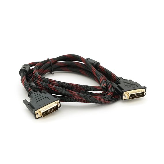 Кабель Merlion Dvi-Dvi 3.0m,2 ФЭРОТ,оплетка,Black/Red,24/24pin,(Пакет) Q100