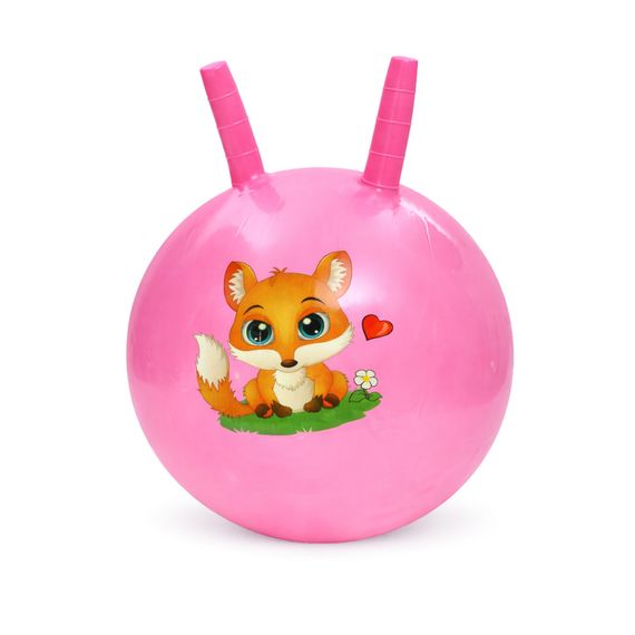 Дитячий м'яч для фітнесу Тваринка MS 4284(Pink) з ріжками, 45 см, 320 г